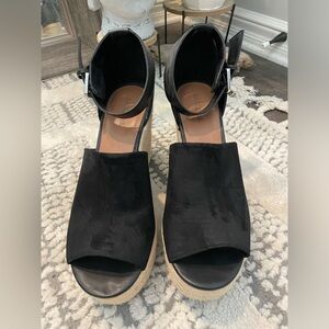 Black Suede Sandals - size 10